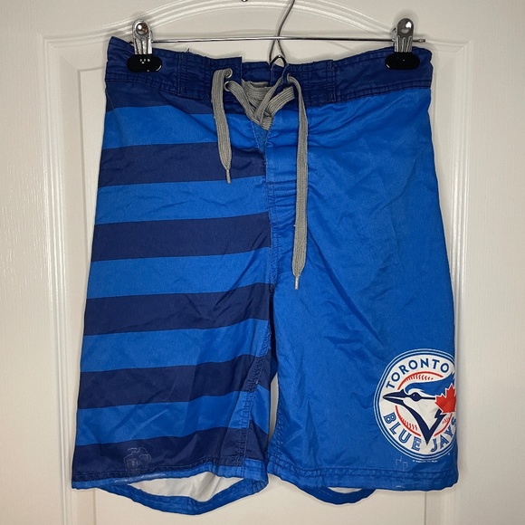 Striped Toronto Blue Jays Swim Shorts - Picture 1 of 6